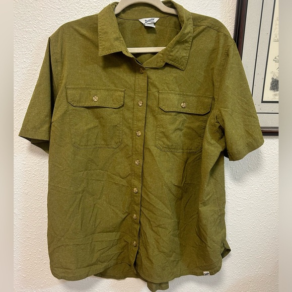 Duluth Trading Company Olive Green Button-Up Shirt Womens XXL - Picture 1 of 6